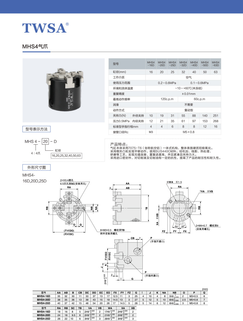 MHS系列气爪